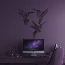Carregar imagem no visualizador da galeria, Colibris geométricos em escritório violeta