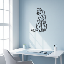 Carregar imagem no visualizador da galeria, Gato geométrico em escritório minimalista azul